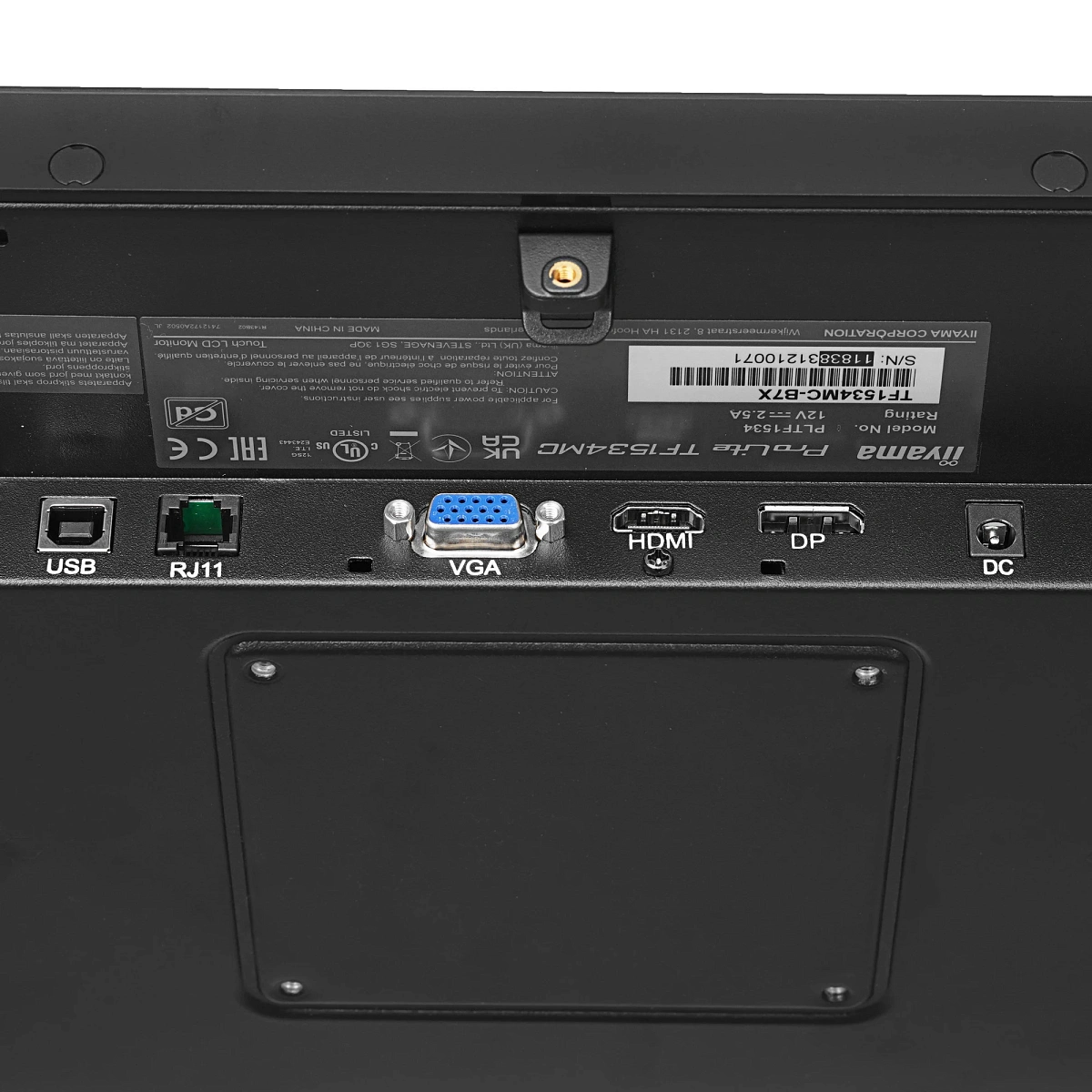 Монитор LCD 15'' 4:3 1024x768(XGA) TN, TOUCH, 60 Hz, 370cd/m2, 700:1, 8ms, VGA, DVI, HDMI, DP, Pivot, Black