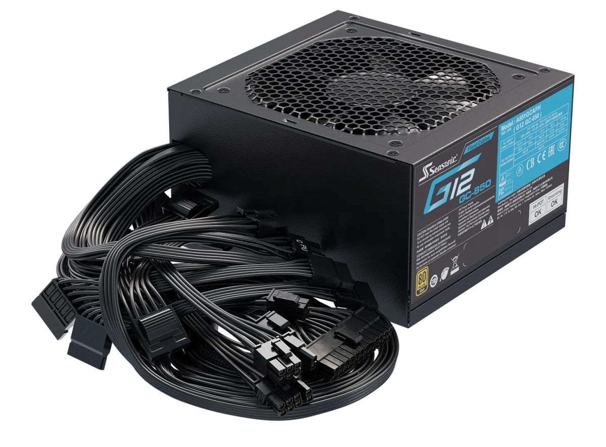 БП ATX 850W Seasonic G12 GC-850, Gold, 20+4/24+4/24+4+8/24+8+8, 12cm, 3x6+2p PCI-E