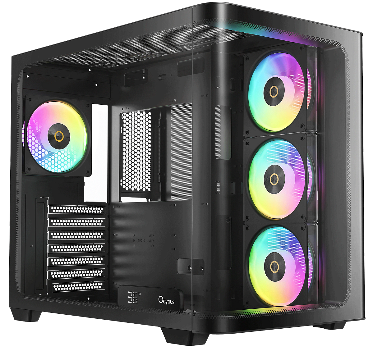 Корпус Ocypus Iota C70 BK Curve ARGB Digital ATX/mATX/mITX 2xUSB Type-C Черный Iota-C70-BKD400CD-GL
