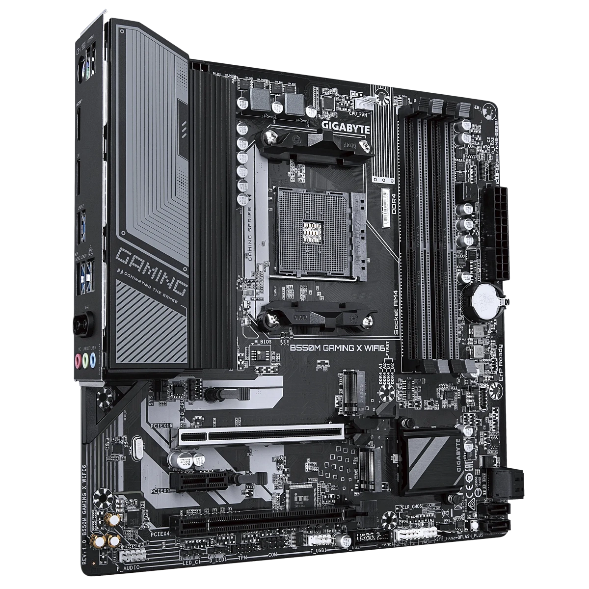 Матплата Gigabyte B550M Gaming X WiFi6, AM4, mATX, 4DDR-4, 2xPCI-Ex16, 4SATA, 2xM.2, DP, HDMI, 11USB