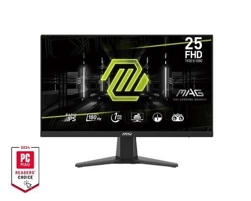 Монитор 24,5" MSI MAG 256F Rapid IPS 1920x1080 180Hz 1ms 250cd/m 1000:1 DP 2xHDMI Черный