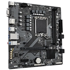 Матплата Gigabyte B760M E, iB760, S1700, mATX,2DDR-5,1xPCI-Ex16/1x1,4xSATA3,2xM.2,VGA,HDMI,DP,12USB