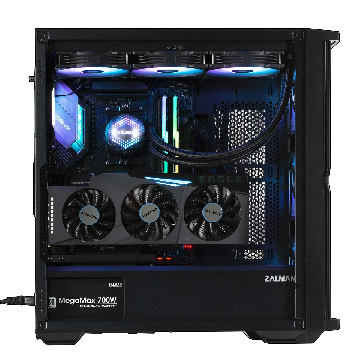 Корпус Zalman Z10 PLUS, Midi Tower, ATX, Black, 2x3.5"/2+1x2.5", USB 2.0, USB-C, RGB