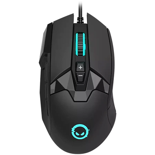 LORGAR Stricter 579, gaming mouse, 9 programmable buttons, Pixart PMW3336 sensor, DPI up to 12 000, 50 million clicks buttons lifespan, 2 switches, built-in display, 1.8m USB soft silicone cable, Matt UV coating with glossy parts and RGB lights with 4 LED
