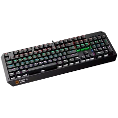 CANYON Hazard GK-6, Wired multimedia gaming keyboard with lighting effect, 108pcs rainbow LED, Numbers 104keys, RU+EN double injection layout, cable length 1.8M, 450.5*163.7*42mm, 0.90kg, color black