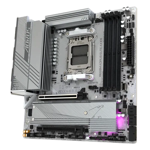 Матплата Gigabyte B650M Aorus Elite AX ICE, AM5, mATX, 4DDR-5, 2xPCI-Ex16, 4SATA,2xM.2,HDMI,DP,19USB