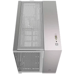 CORSAIR 2500X Micro ATX Dual Chamber PC Case - White/Satin Gray Aluminum