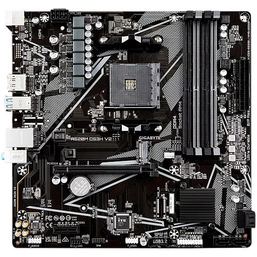 GIGABYTE MB AM4, A520, 4xDDR4, DP + HDMI, 1xPCIe x16 3.0, 1xPCIe x1, 1xM.2, 4xSATA, GbE LAN, mATX