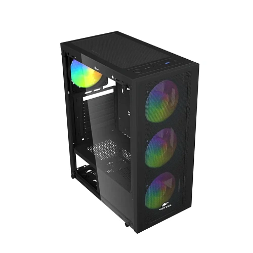 Корпус Wintek Magic L204-B-M TG, Midi Tower, ATX, Black,  2x3.5"/1x2.5", USB, USB3.0