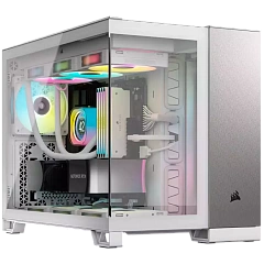 CORSAIR 2500X Micro ATX Dual Chamber PC Case - White/Satin Gray Aluminum