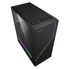 Корпус Sharkoon RGB Flow, Midi Tower, ATX, Black, 2x3.5"/6x2.5", USB2.0, 2xUSB3.0