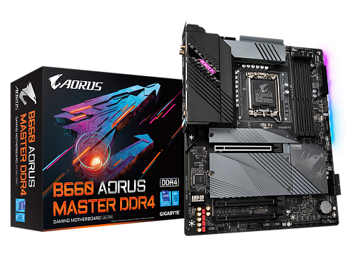 Матплата Gigabyte B660 Aorus Master DDR4, iB660, S1700, ATX,4DDR-4,3xPCI-Ex16,4SATA,3xM.2,HDMI,17USB
