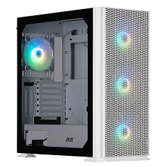 Корпус 2E Gaming Vertex GI01W, Midi Tower, E-ATX, White, 2x3.5"/2x2.5", 2xUSB3.0, USB-C, RGB