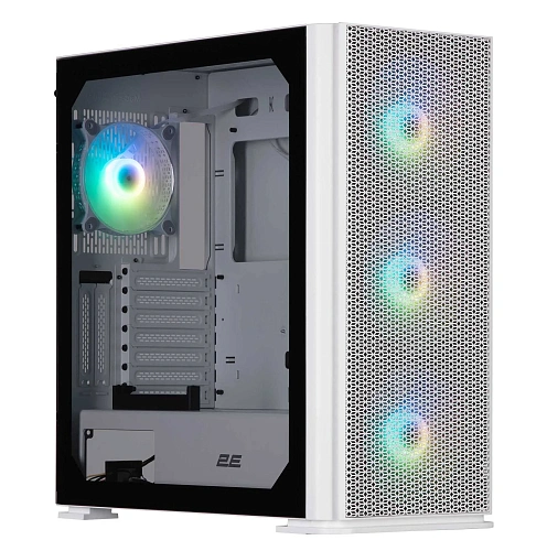 Корпус 2E Gaming Vertex GI01W, Midi Tower, E-ATX, White, 2x3.5"/2x2.5", 2xUSB3.0, USB-C, RGB