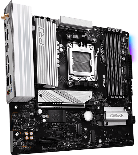 Матплата ASRock B850M PRO-A WIFI, AM5, mATX, 4DDR-5, 1xPCI-Ex16, 4SATA, 3xM.2, HDMI, DP, 17USB