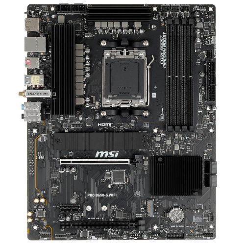 Материнская плата MSI PRO B650-S WIFI AM5 B650 4xDDR5 4xSATA3 RAID 2xM.2 HDMI DP ATX