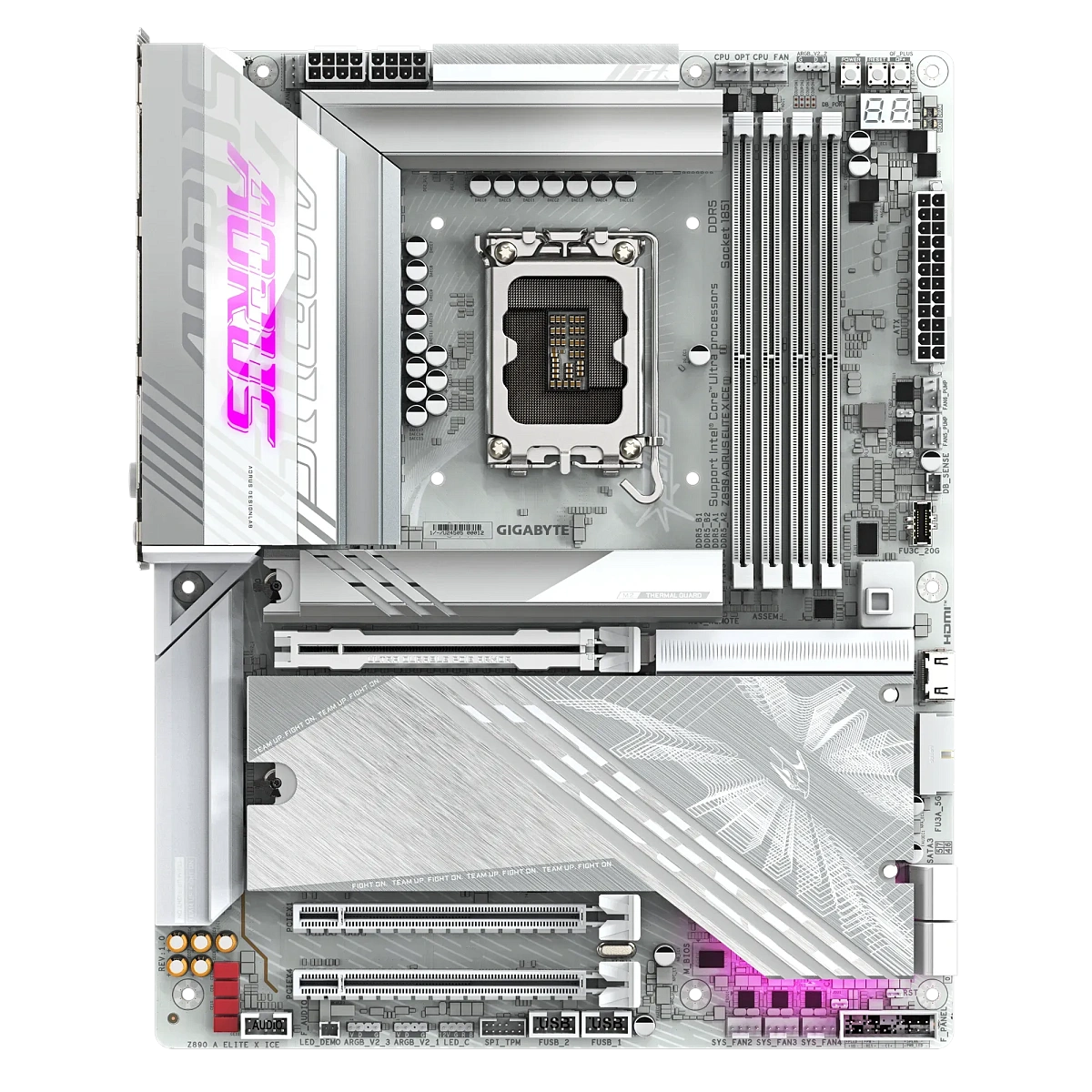 Матплата Gigabyte Z890 A Elite X Ice, iZ890, S1851, ATX, 4DDR-5, 3xPCIxEx16, 4SATA,6xM.2,USB-C,15USB