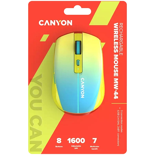 CANYON mouse MW-44  Wireless Charge Yellow Blue