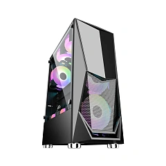 Корпус 1Stplayer DK-3-BK, Midi Tower, ATX, Black, 1x3.5"/1x2.5", 2xUSB2.0, USB3.0, RGB