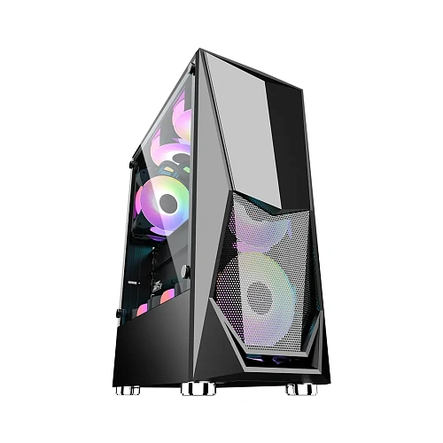Корпус 1Stplayer DK-3-BK, Midi Tower, ATX, Black, 1x3.5"/1x2.5", 2xUSB2.0, USB3.0, RGB
