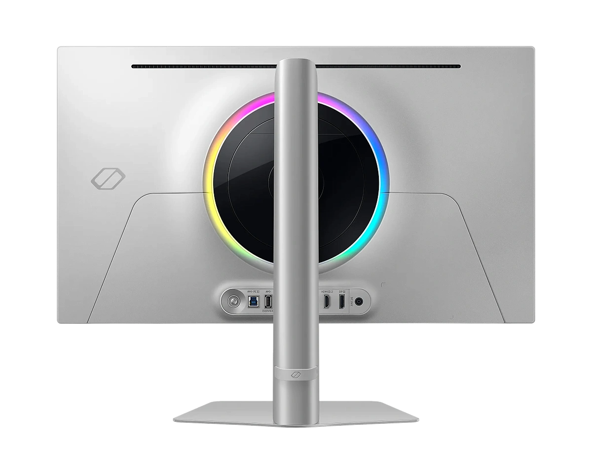 Игровой монитор Odyssey OLED G6 27" SAMSUNG LS27DG600SIXCI, OLED, 2560x1440 QHD, 360Hz 0,03мс, 250кд/м2, 1 000 000:1, HDR10+ Gaming, 2xHDMI 1xDP 2xUSB3.0, Регулируемый по высоте до 120мм, Поворот Экрана, Цвет: Черны-Серебряный с Подсветкой