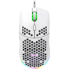 CANYON Puncher GM-11, Gaming Mouse with 7 programmable buttons, Pixart 3519 optical sensor, 4 levels of DPI and up to 4200, 5 million times key life, 1.65m Ultraweave cable, UPE feet and colorful RGB lights, White, size:128.5x67x37.5mm, 105g