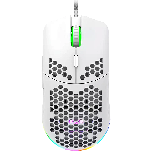 CANYON Puncher GM-11, Gaming Mouse with 7 programmable buttons, Pixart 3519 optical sensor, 4 levels of DPI and up to 4200, 5 million times key life, 1.65m Ultraweave cable, UPE feet and colorful RGB lights, White, size:128.5x67x37.5mm, 105g
