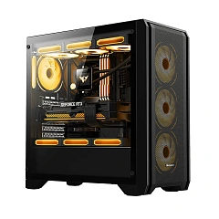 Корпус HuntKey GX750A Predator, Midi Tower, ATX, m-ATX, Black, 2x3.5"/1x2.5", 2xUSBx2.0, USB3.0
