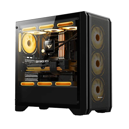 Корпус HuntKey GX750A Predator, Midi Tower, ATX, m-ATX, Black, 2x3.5"/1x2.5", 2xUSBx2.0, USB3.0