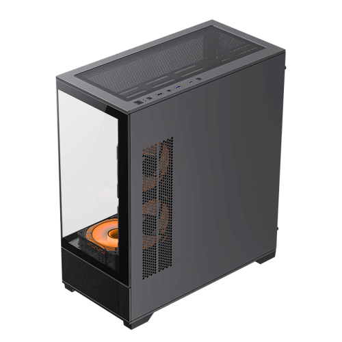 Корпус GameMax Vista AB, Midi Tower, E-ATX, Black, 2x3.5"/2x2.5", 2xUSB2.0, USB3.0, USB-C
