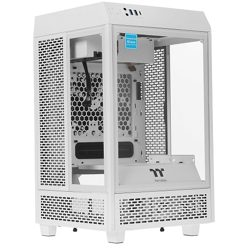 Корпус Thermaltake The Tower 100, Mini Tower, m-ITX, Snow, 2x3.5"/2x2.5", 2xUSB3.0, USB-C