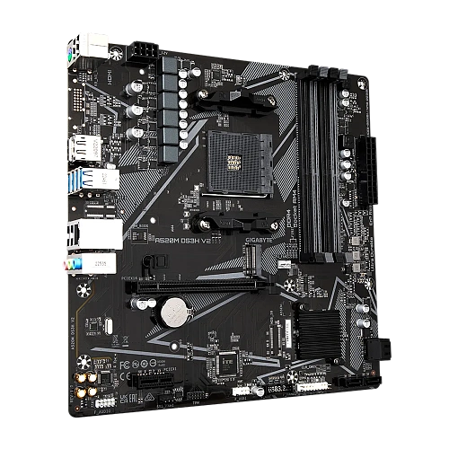 Матплата Gigabyte A520M DS3H V2, AM4, mATX, 4DDR-4, 1xPCI-Ex16, 4SATA, 1xM.2, HDMI, DP, 12USB