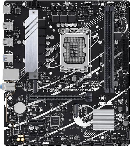 Матплата Asus Prime B760M-R D4, iB760, S1700, mATX, 2DDR-4, 1xPCI-Ex16, 4SATA, 2xM.2, HDMI, 14USB