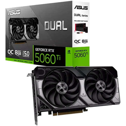 ASUS Video Card NVIDIA GeForce RTX 5060 Ti 8GB GDDR7 128-bit Digital Max Resolution 7680 x 4320 Yes x 1 (Native HDMI 2.1b)Yes x 3 (Native DisplayPort) 550W P/N 90YV0MP2-M0NA0
