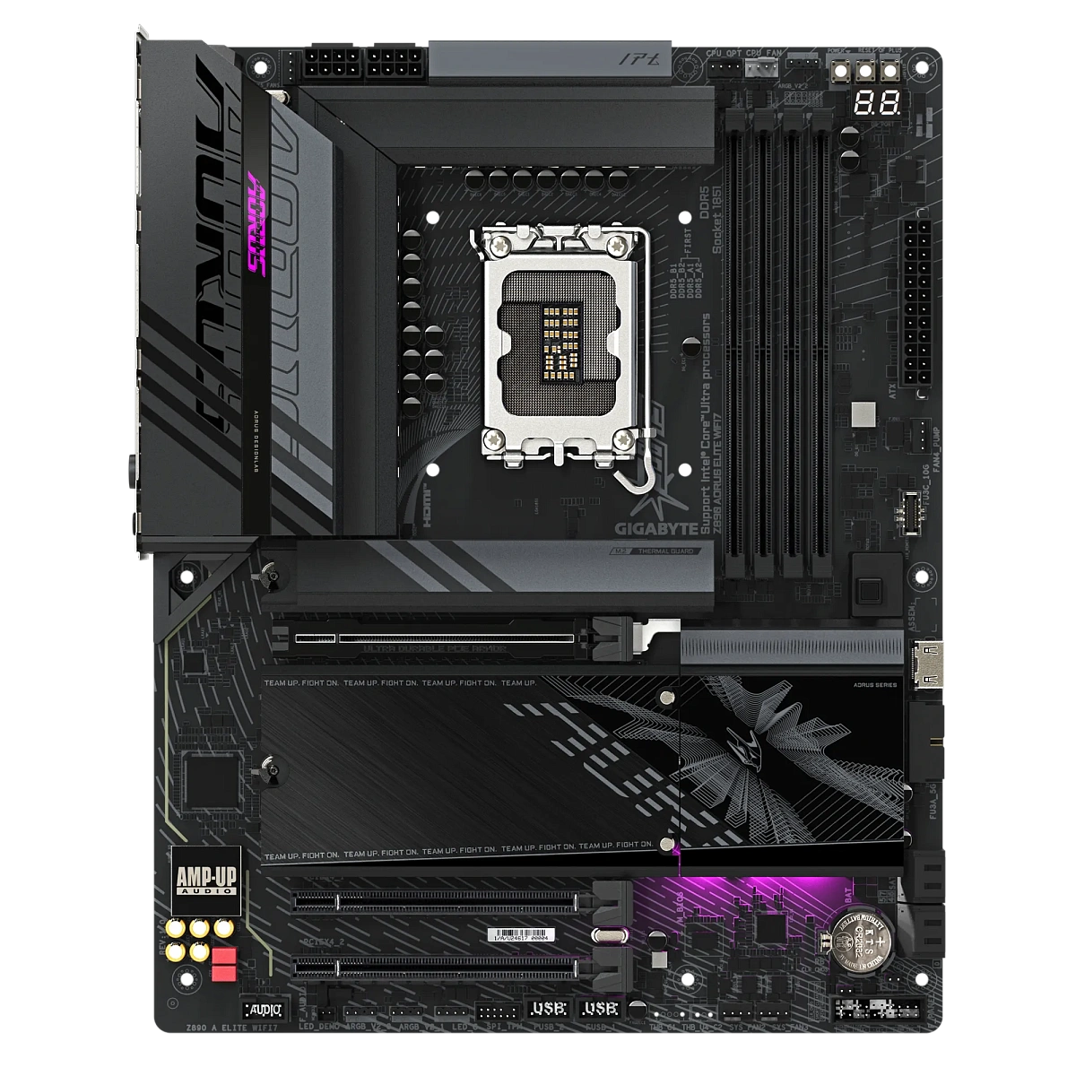 Матплата Gigabyte Z890 Aorus Elite WiFi 7, iZ890, S1851, ATX, 4DDR-5,3хPCI-Ex16,4SATA,4xM.2,DP,26USB
