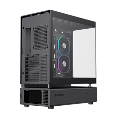 Корпус GameMax N80 BK, Midi Tower, ATX, Black, 2x3.5"/2x2.5", 2xUSB3.0, USB-C, RGB