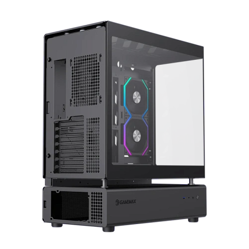 Корпус GameMax N80 BK, Midi Tower, ATX, Black, 2x3.5"/2x2.5", 2xUSB3.0, USB-C, RGB