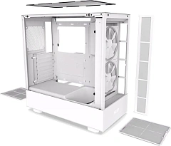 Корпус NZXT H5 Elite, Midi Tower, ATX, m-ATX, White, 1х3.5"/2х2.5", USB3.2, USB-C