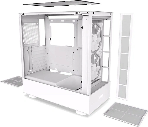 Корпус NZXT H5 Elite, Midi Tower, ATX, m-ATX, White, 1х3.5"/2х2.5", USB3.2, USB-C