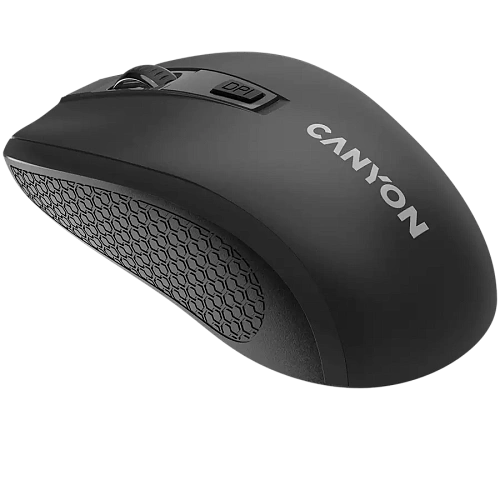 CANYON MW-7, 2.4Ghz wireless mouse, 6 buttons, DPI 800/1200/1600, with 1 AA battery ,size 110*60*37mm,58g,black