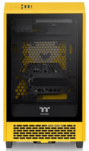 Корпус Thermaltake The Tower 200 Bumblebee, Mini Tower, m-ITX, Yellow, 2x3.5"/2x2.5", 2xUSB3.0,USB-C