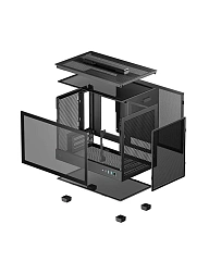 Корпус DeepCool CH160, m-ITX, ATX, Black, 1x3.5"/1x2.5", 2xUSB3.0, USB-C