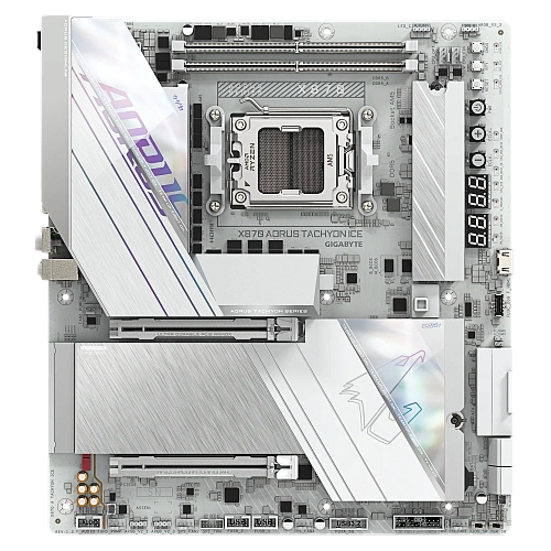 Матплата Gigabyte X870 Aorus Tachyon Ice, AM5, E-ATX, 2DDR-5, 2хPCI-Ex16, 4SATA, 3xM.2, HDMI, 15USB