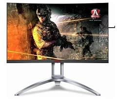 Монитор 27" AOC AGON AG273QX, Black-Grey, VA, 2560x1440@165Hz, 400кд/м2, 3000:1,1ms, 2xHDMI, 2xDP