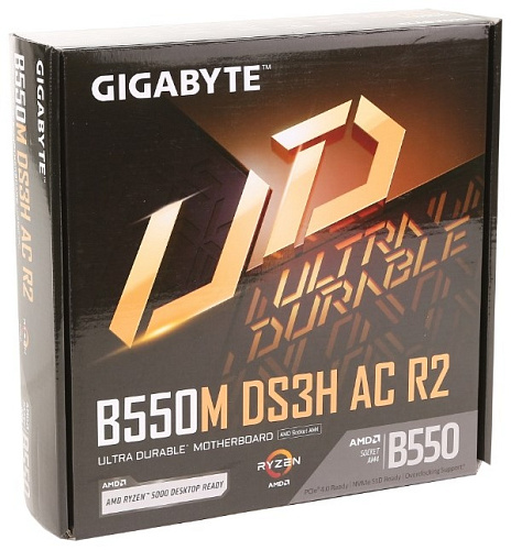 Матплата Gigabyte B550M DS3H R2, AM4, mATX, 4DDR-4, 2xPCI-Ex16, 4SATA, 2xM.2, DP, HDMI, 11USB