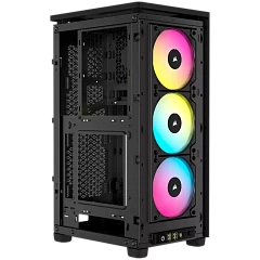 Корпус Corsair iCUE 2000D RGB Airflow, mini-ITX, Black, 3x2.5", 2xUSB3.0, USB-C