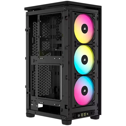 Корпус Corsair iCUE 2000D RGB Airflow, mini-ITX, Black, 3x2.5", 2xUSB3.0, USB-C