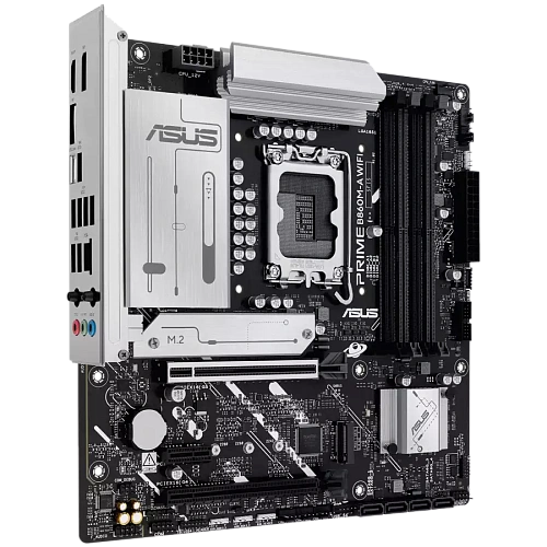 ASUS Main Board Desktop LGA1851 Intel B860 Chipset 4 x DIMM slots, max. 256GB, DDR5 2 x DisplayPort 1 x HDMI 1 x Wi-Fi module 2 x M.2 slots 4 x SATA micro-ATX Form Factor