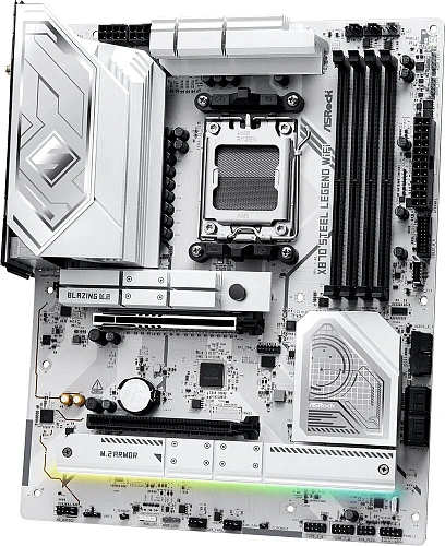 Матплата ASRock X870 Steel Legend WiFi, AM5, ATX, 4DDR-5, 2xPCI-Ex16,4SATA, 3xM.2,HDMI,2xUSB-C,15USB