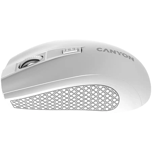 CANYON MW-7, 2.4Ghz wireless mouse, 6 buttons, DPI 800/1200/1600, with 1 AA battery ,size 110*60*37mm,58g,white